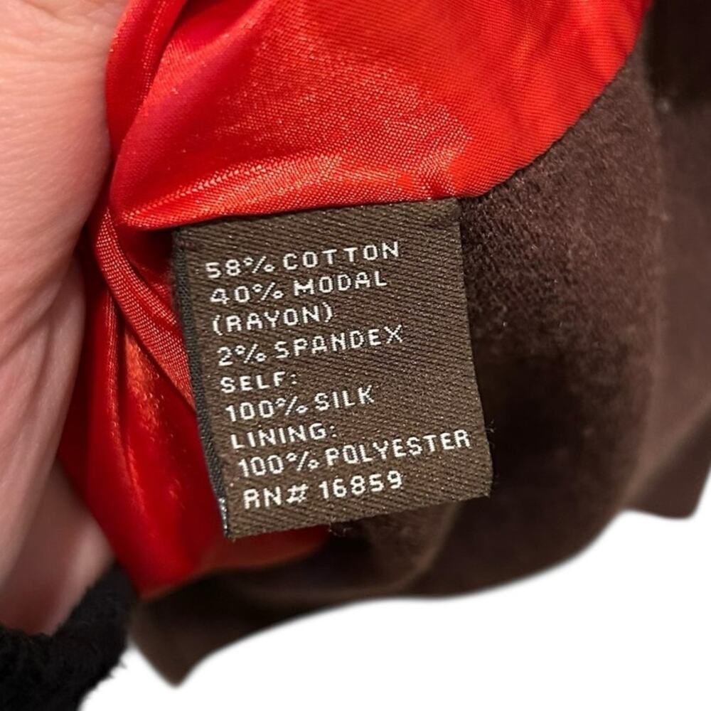 J. Mclaughlin Brown Red Equine Print Button Up Lo… - image 4